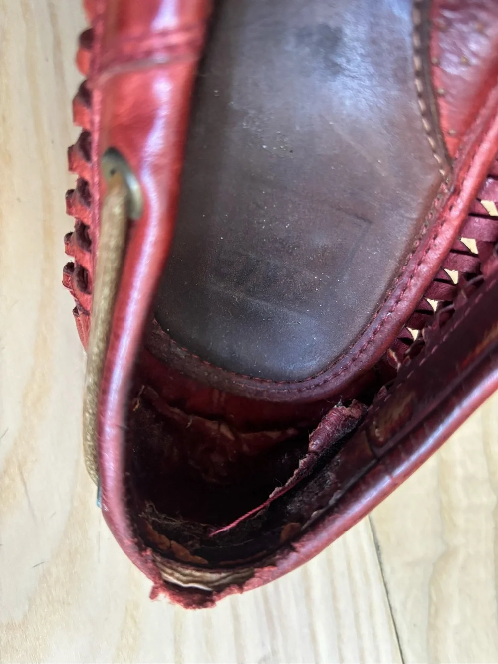Frye Sully Men's Woven Leather Loafers - Red 9